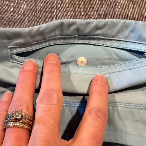 Lululemon Light Blue Athletic Shorts. Size 6 - Picture 3 of 3